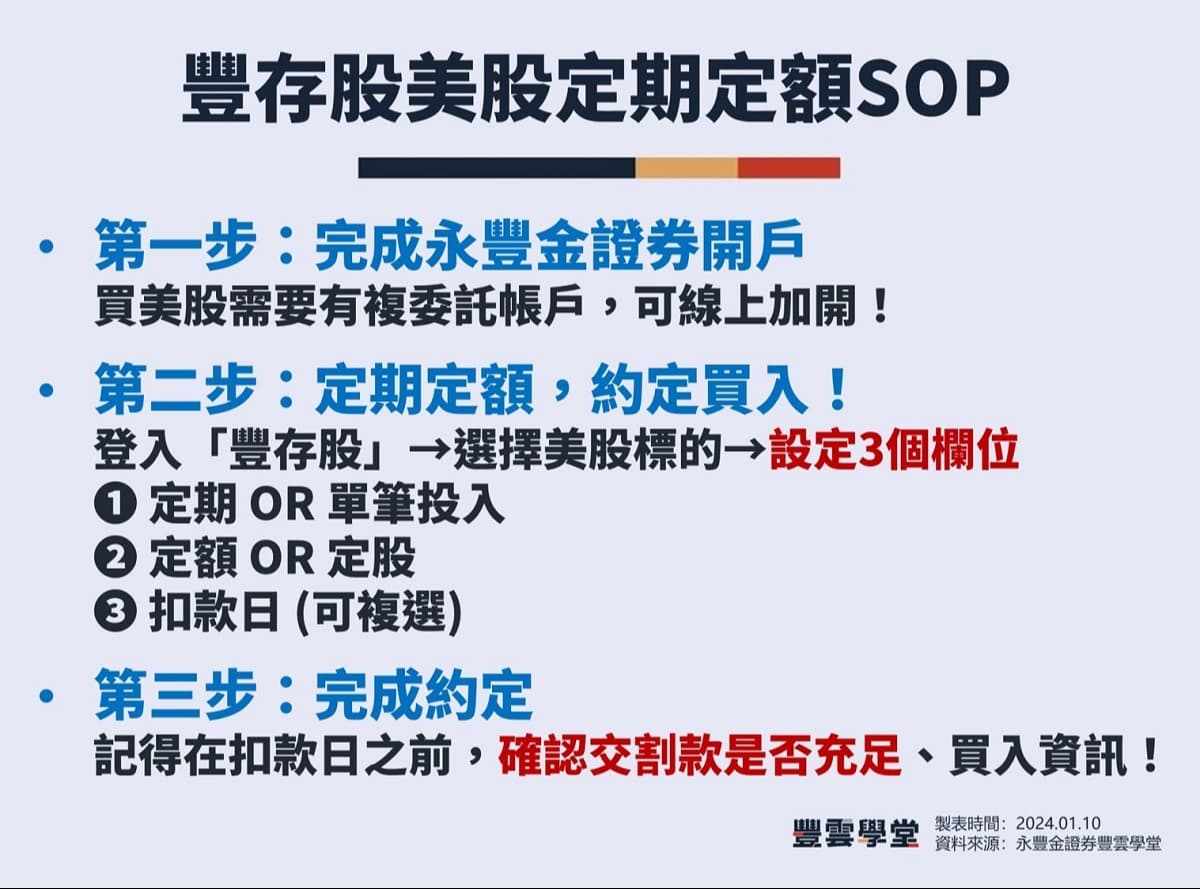 只要10美元！美股定期定額帶你買進第一支美股！？｜永豐金證券豐存股｜豐雲學堂2026 年01 月