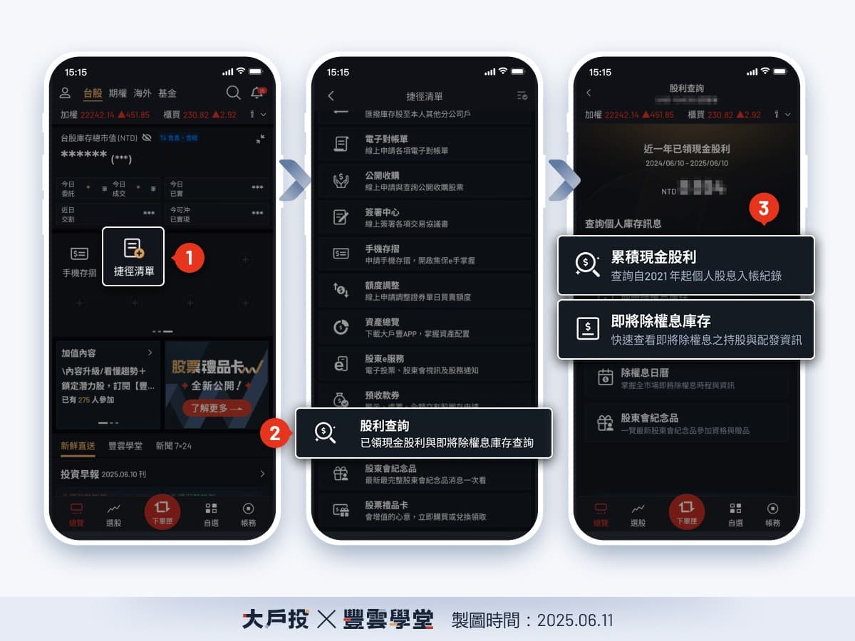 除權息資訊怎麼查？大戶投APP新功能「股利情報」，一鍵掌握股息、除息日與股東會紀念品！｜豐雲學堂2026 年01 月
