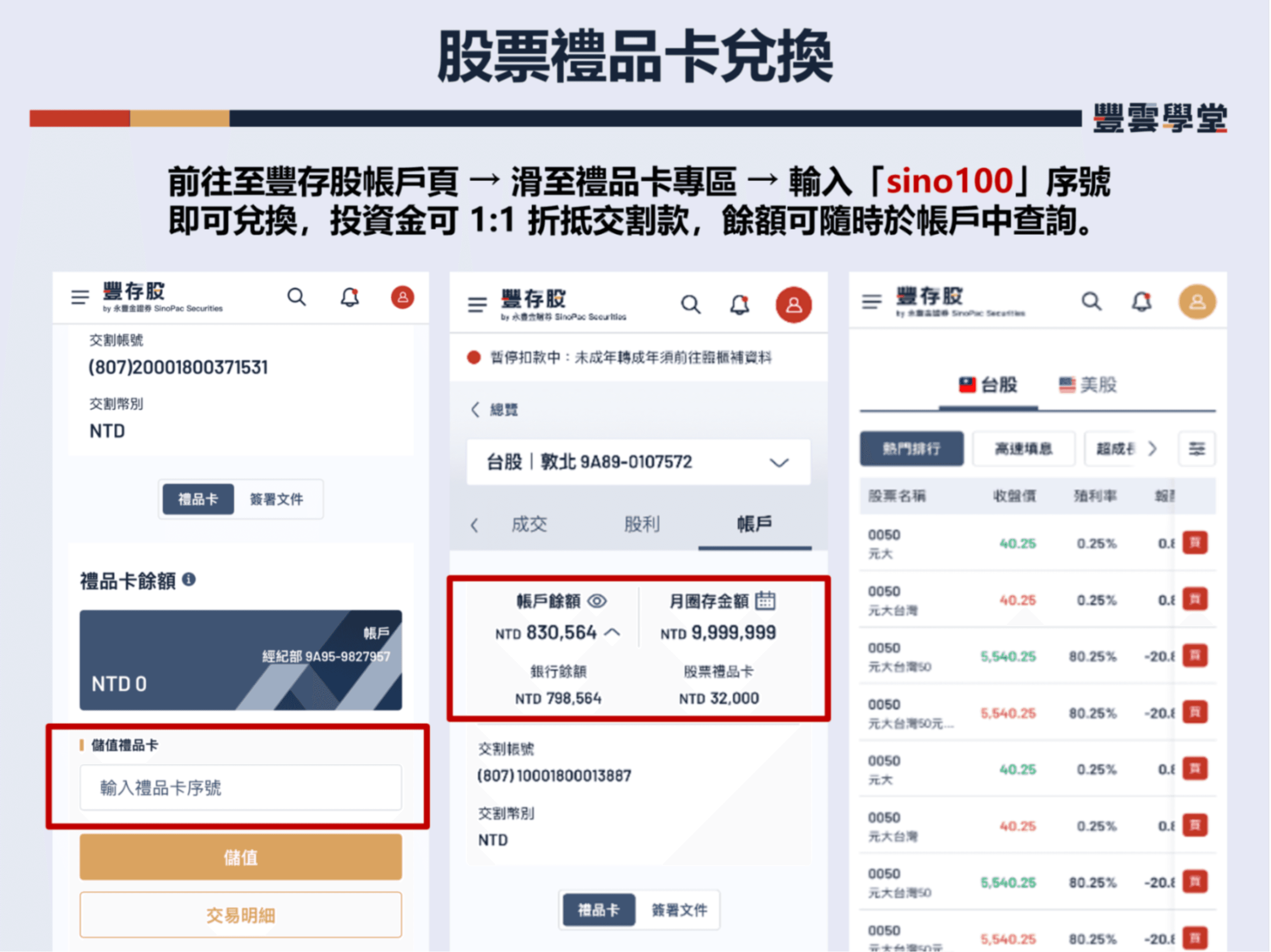 永豐金證券開戶優惠｜新戶輸入「sino100」送100元投資金！活動攻略看這篇，快分享給還沒開戶的朋友｜豐雲學堂2026 年01