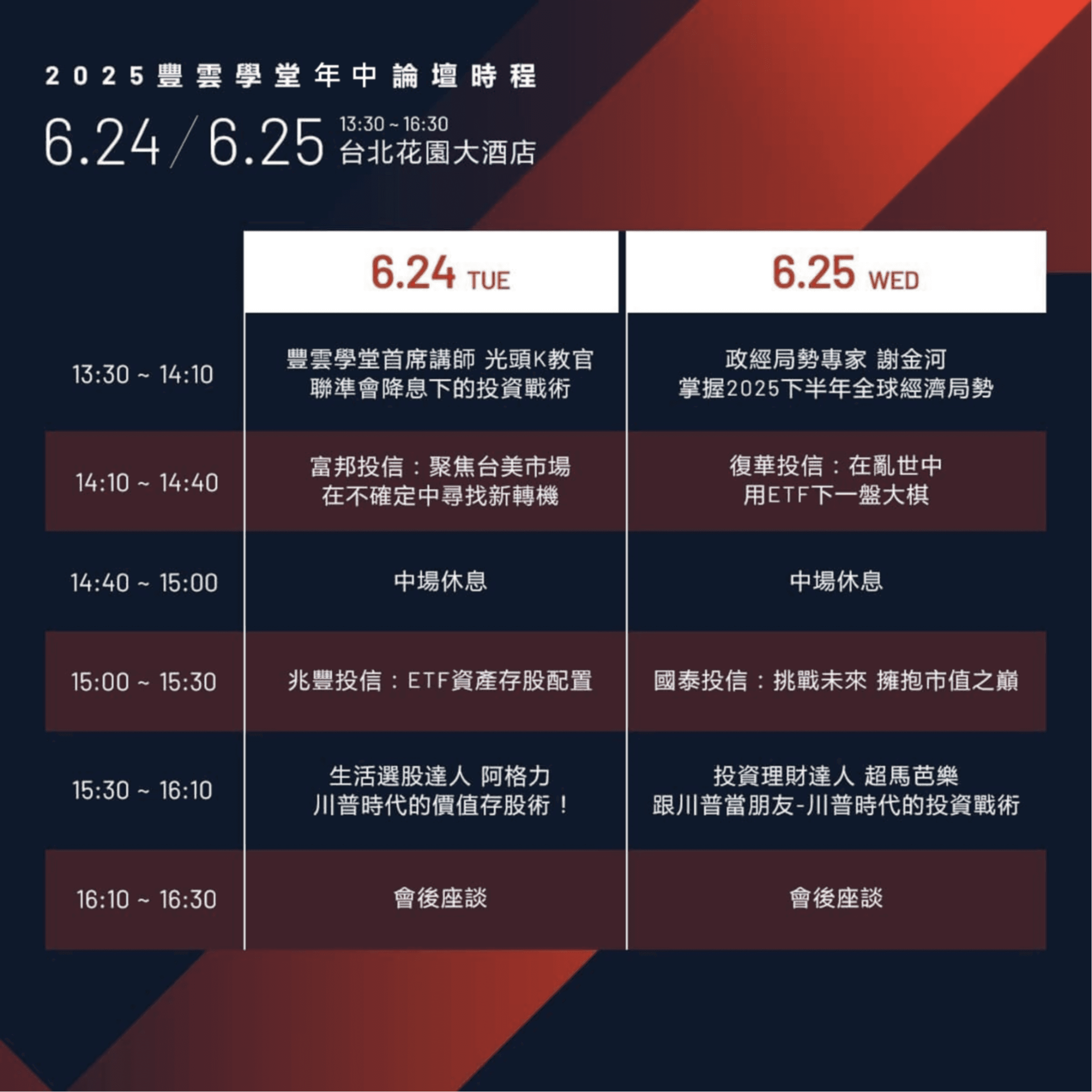 論壇節目表